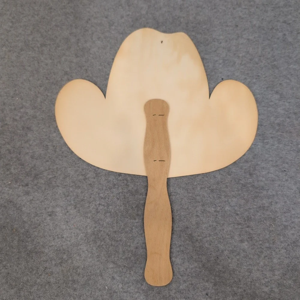Vtg Branson Missouri Cowboy Hat Hand Fan Souvenir Music Show Capital Red White - Picture 2 of 2